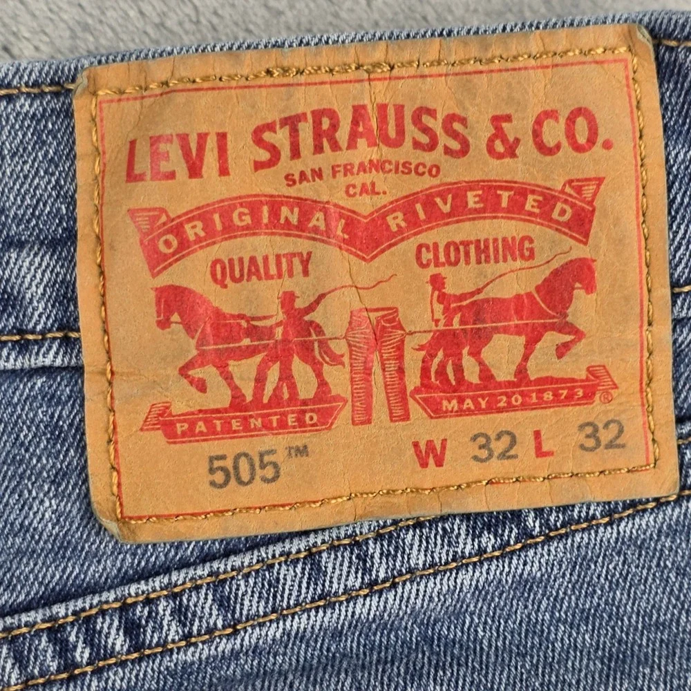 Levi's 505 Mens Regular Fit Straight Leg Blue Denim Jeans W32 L32 00505-2538